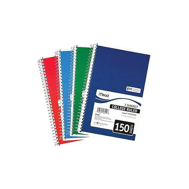 Mead Spiral 3-Subject Notebook, 5.5